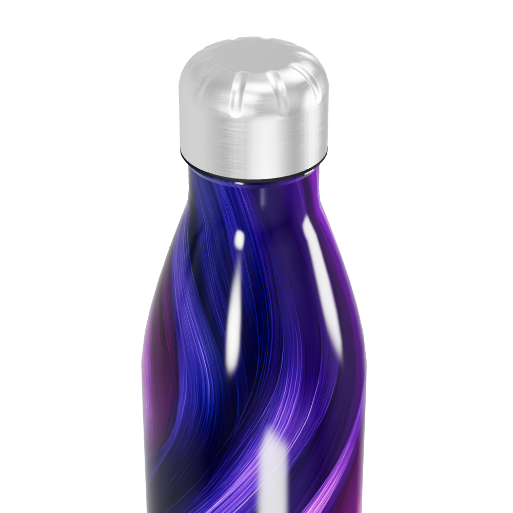 Garrafa Inox - Roxa com Estampa Ondulada