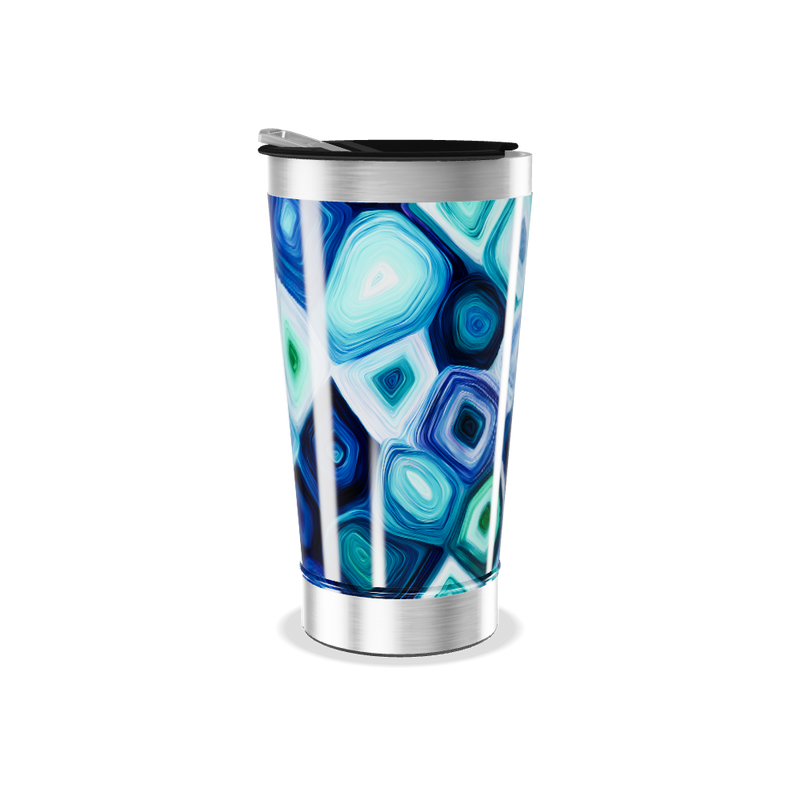 Copo Térmico - Estampa Geométrica Azul