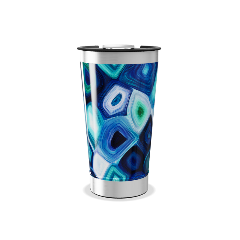 Copo Térmico - Estampa Geométrica Azul