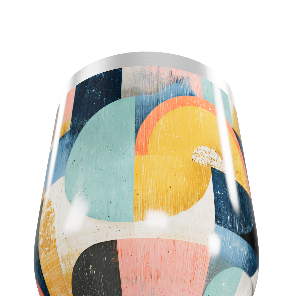 Copo Térmico Slim - Estampa Geométrica Colorida