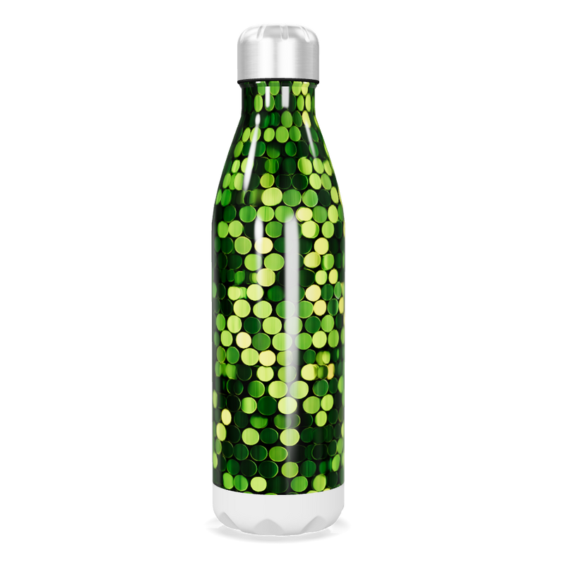 Garrafa Inox Verde - Estampa Hexagonal