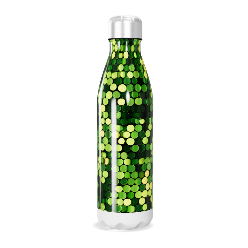 Garrafa Inox Verde - Estampa Hexagonal