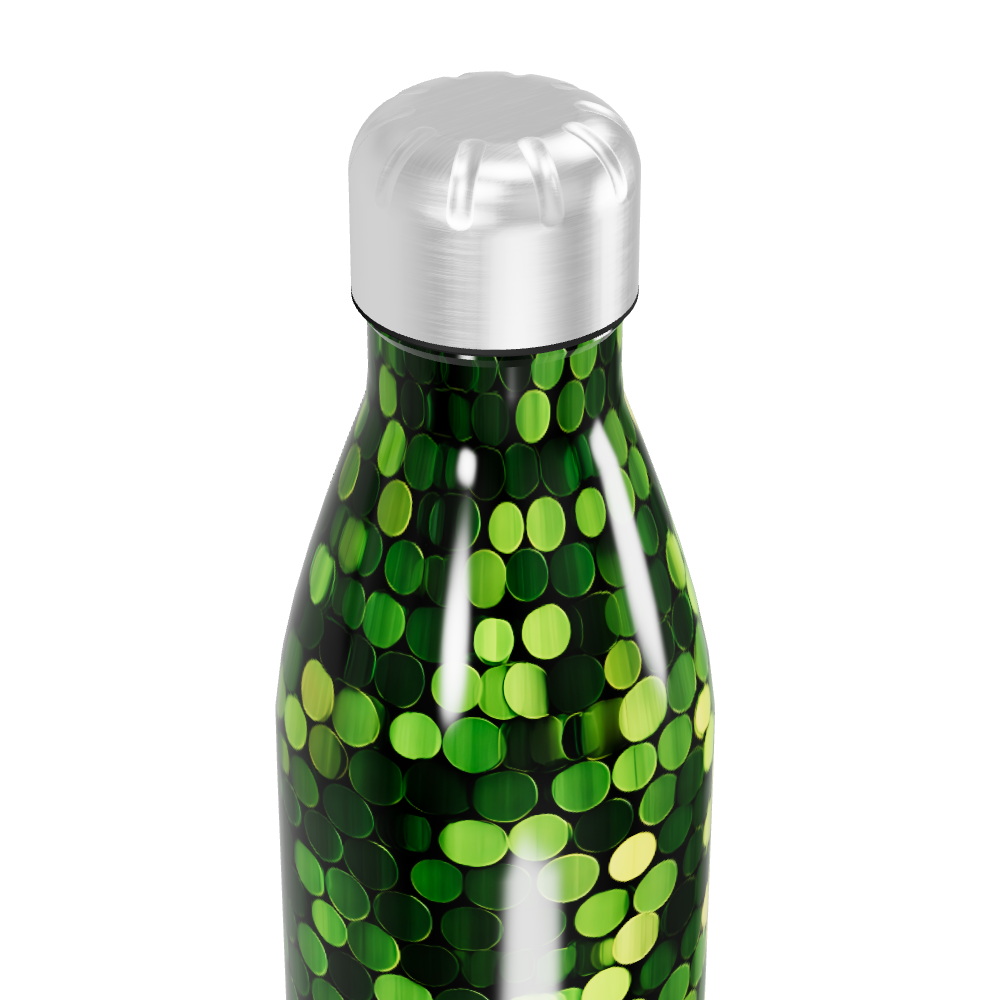 Garrafa Inox Verde - Estampa Hexagonal