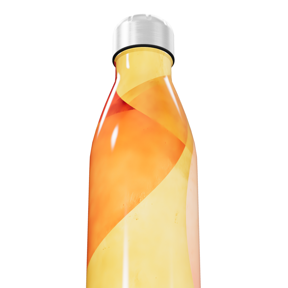 Garrafa Inox Estampada - Laranja e Amarela