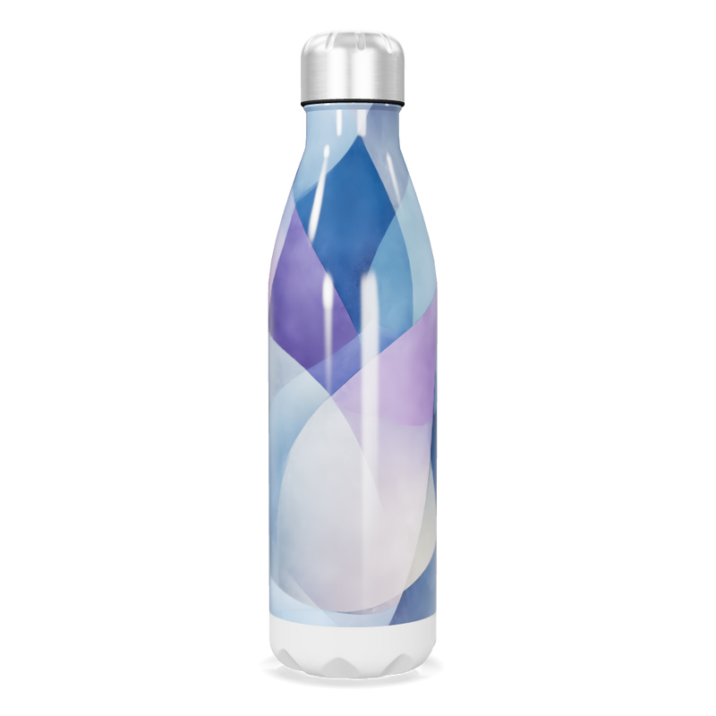 Garrafa Inox - Azul e Roxo Geométrico
