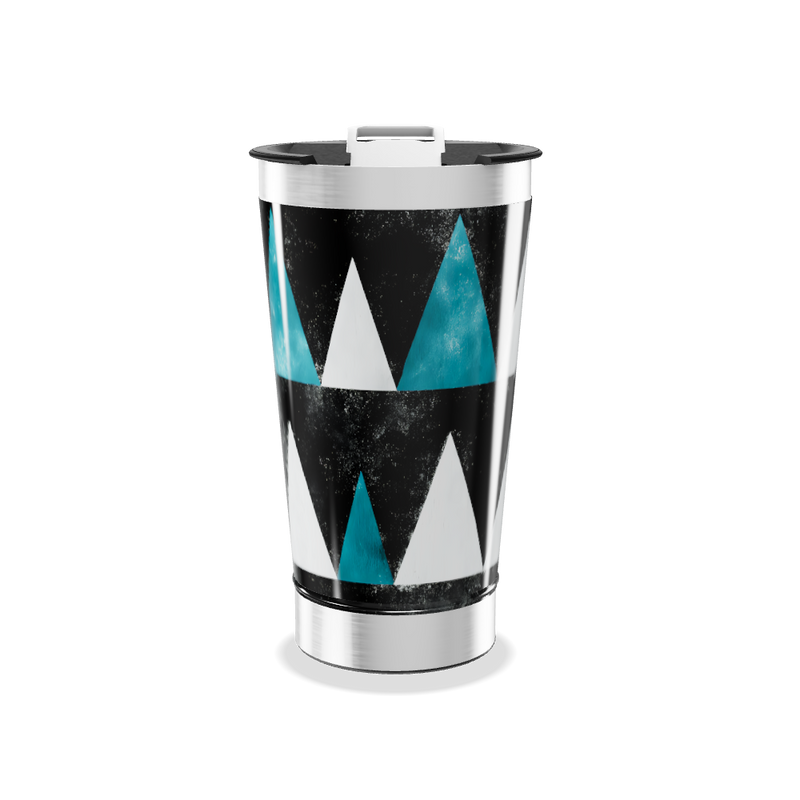 Copo Térmico - Preto Azul Geométrico