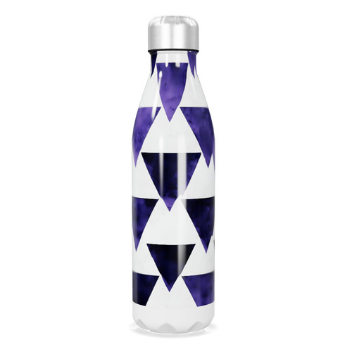 Garrafa Inox Azul com Estampa Geométrica