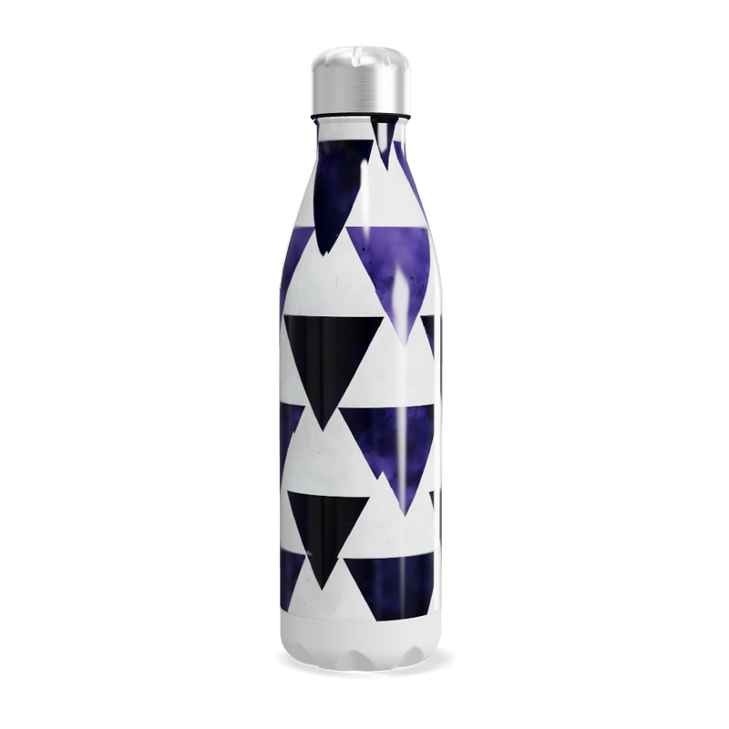 Garrafa Inox Azul com Estampa Geométrica