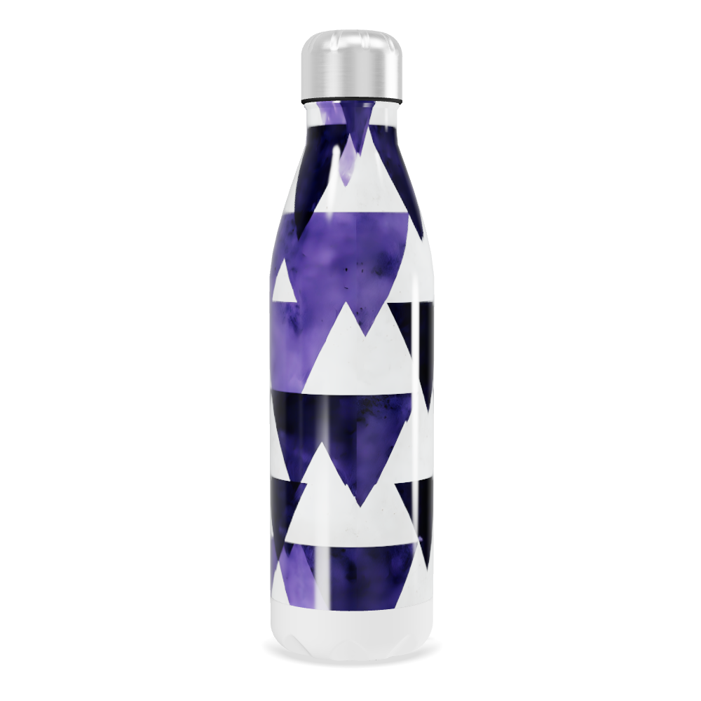 Garrafa Inox Azul com Estampa Geométrica