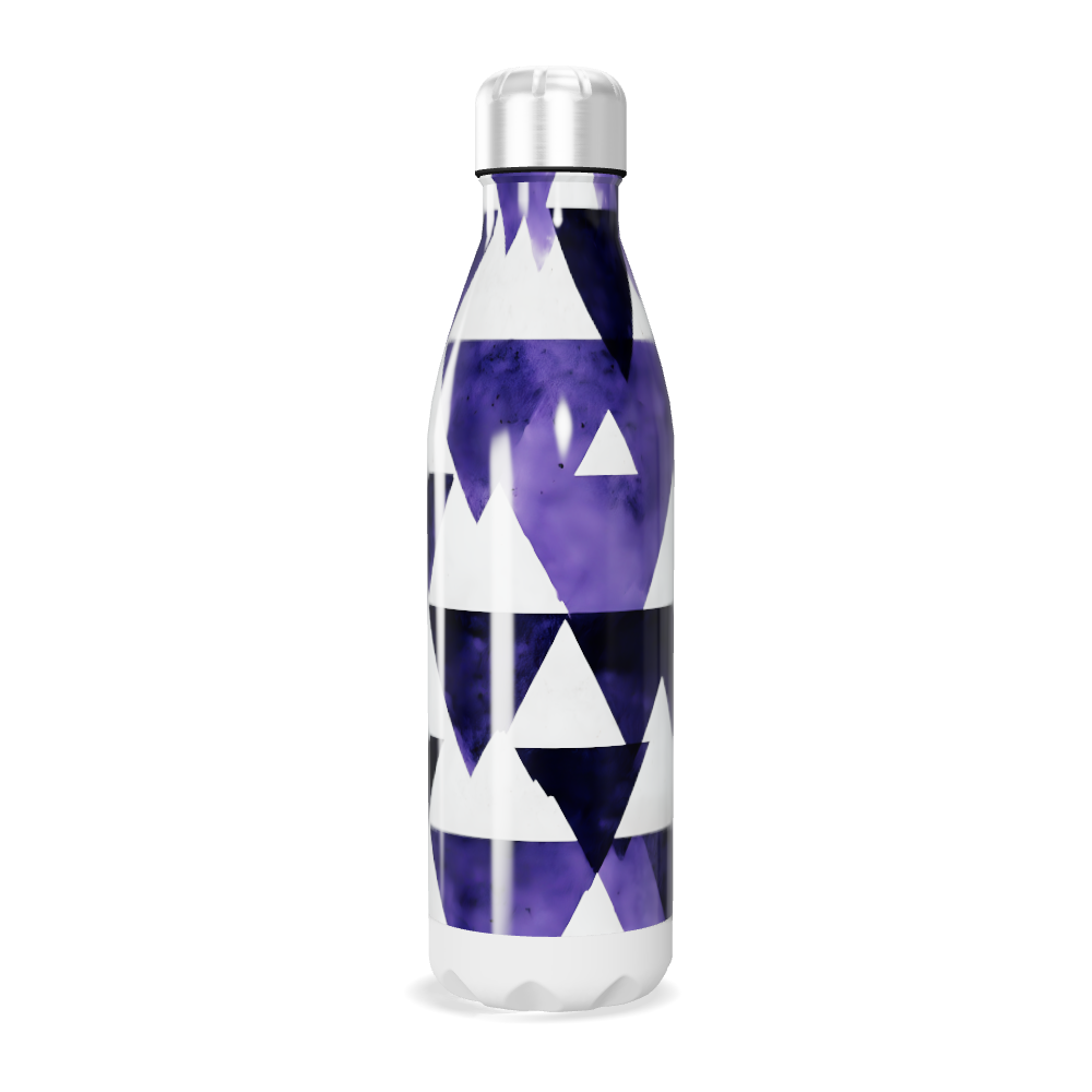 Garrafa Inox Azul com Estampa Geométrica