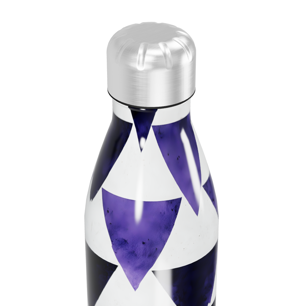 Garrafa Inox Azul com Estampa Geométrica