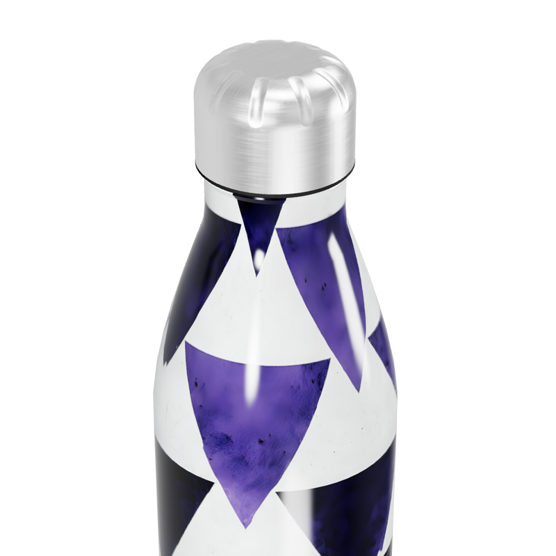 Garrafa Inox Azul com Estampa Geométrica