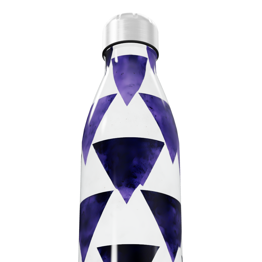 Garrafa Inox Azul com Estampa Geométrica