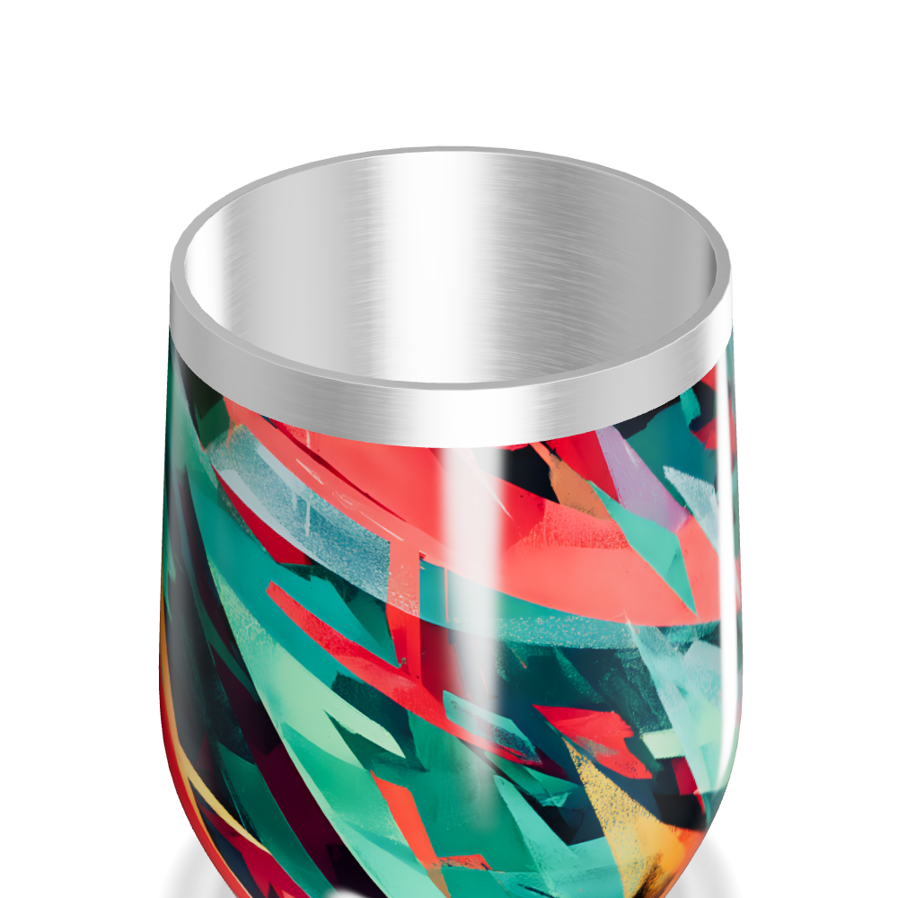 Copo Térmico Slim - Estampa Geométrica Colorida