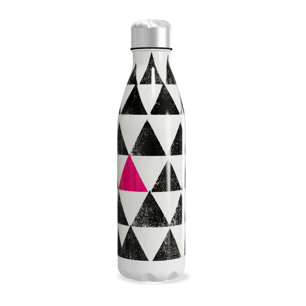 Garrafa Inox - Triângulos Preto e Branco