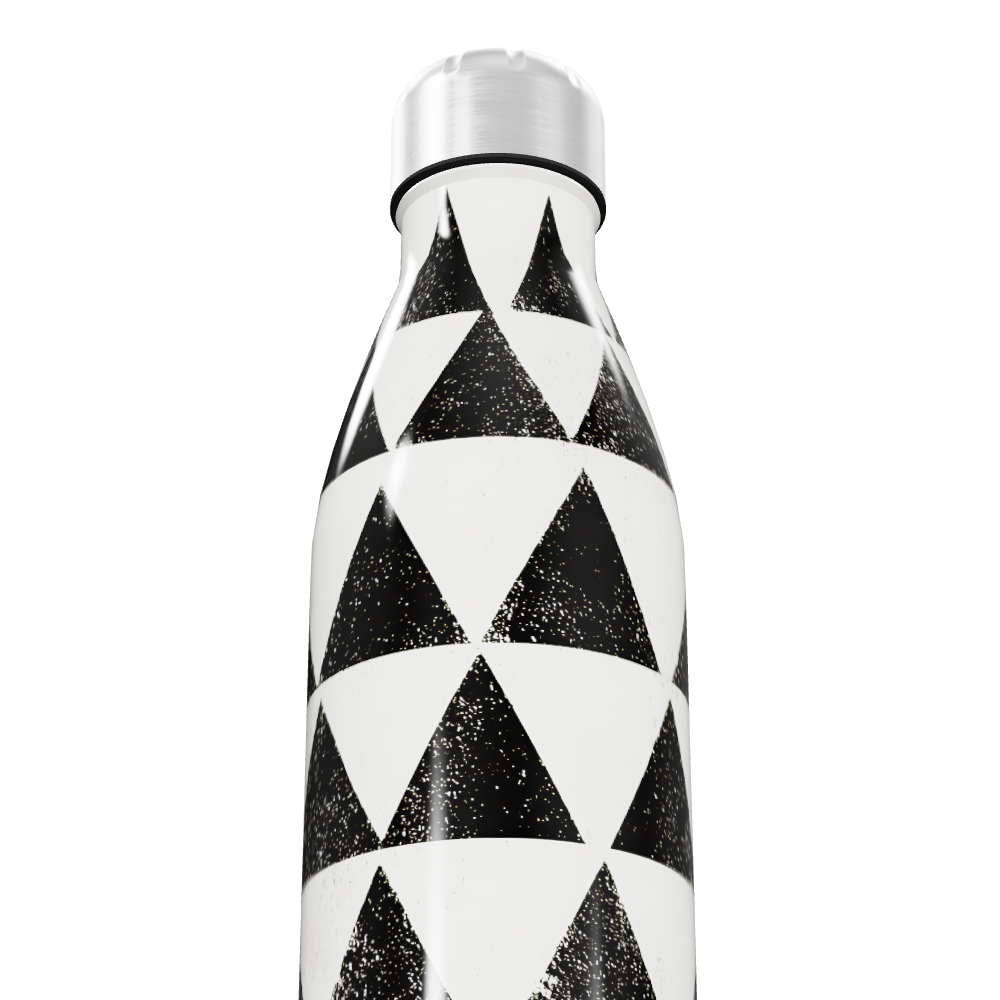 Garrafa Inox - Triângulos Preto e Branco