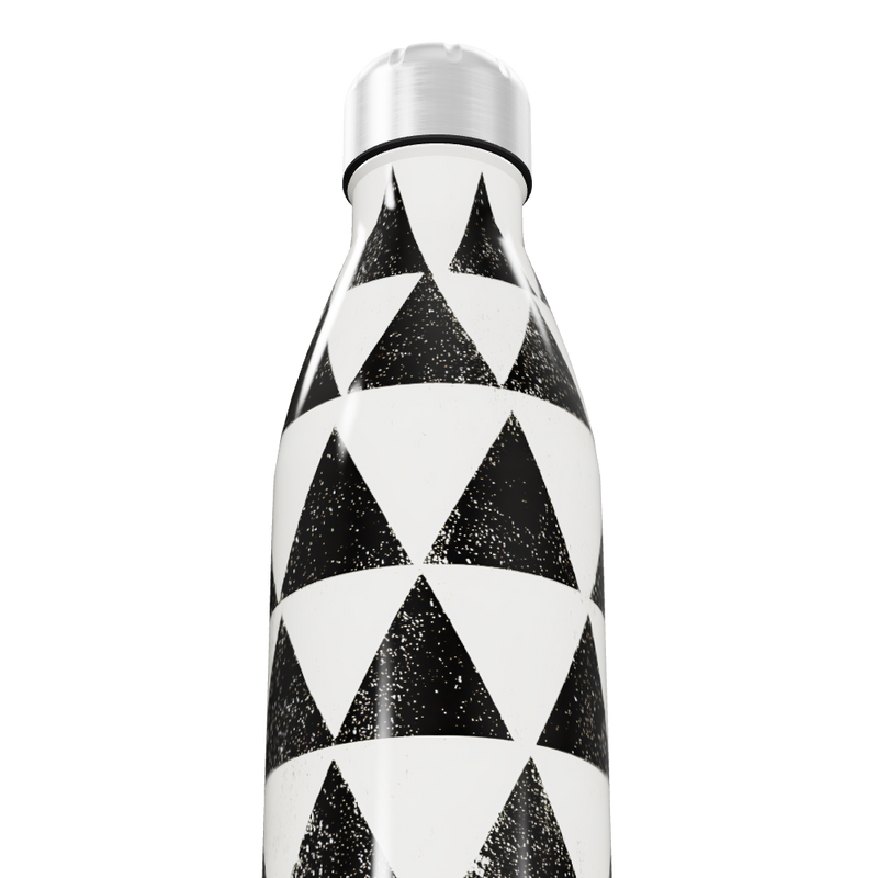 Garrafa Inox - Triângulos Preto e Branco