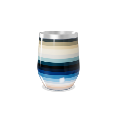 Copo Térmico Slim - Listras Coloridas Inox