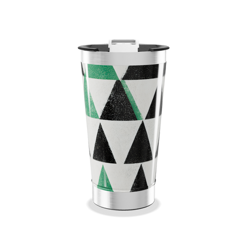 Copo Térmico - Triângulos Preto e Verde