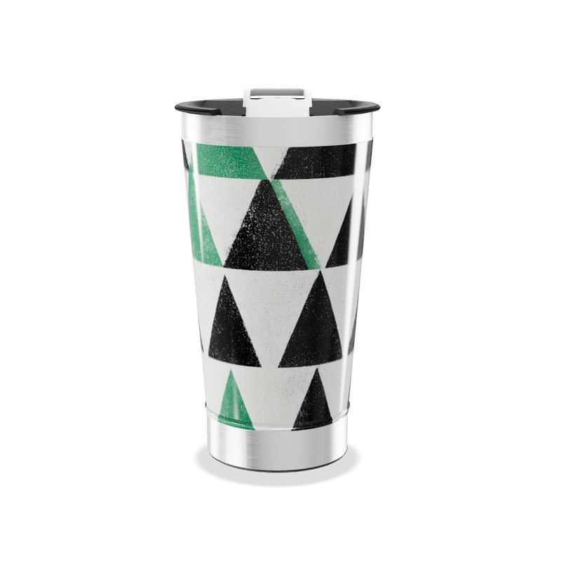 Copo Térmico - Triângulos Preto e Verde