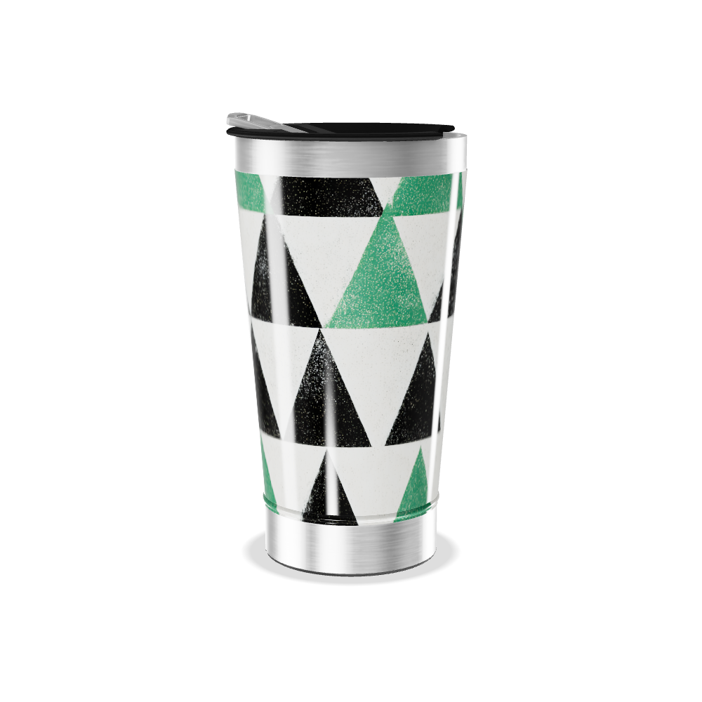 Copo Térmico - Triângulos Preto e Verde
