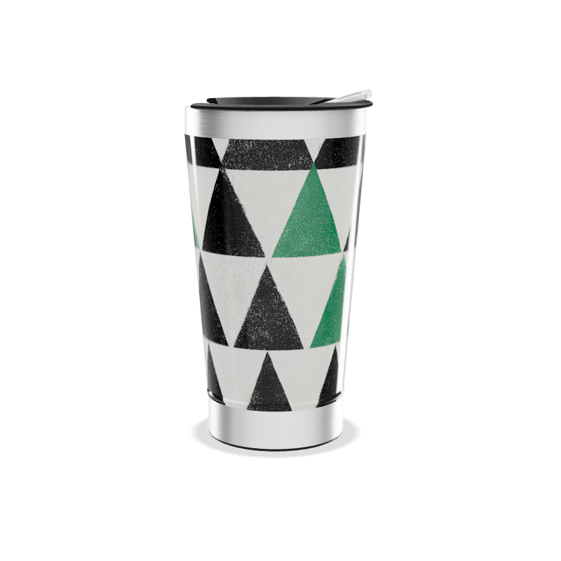 Copo Térmico - Triângulos Preto e Verde
