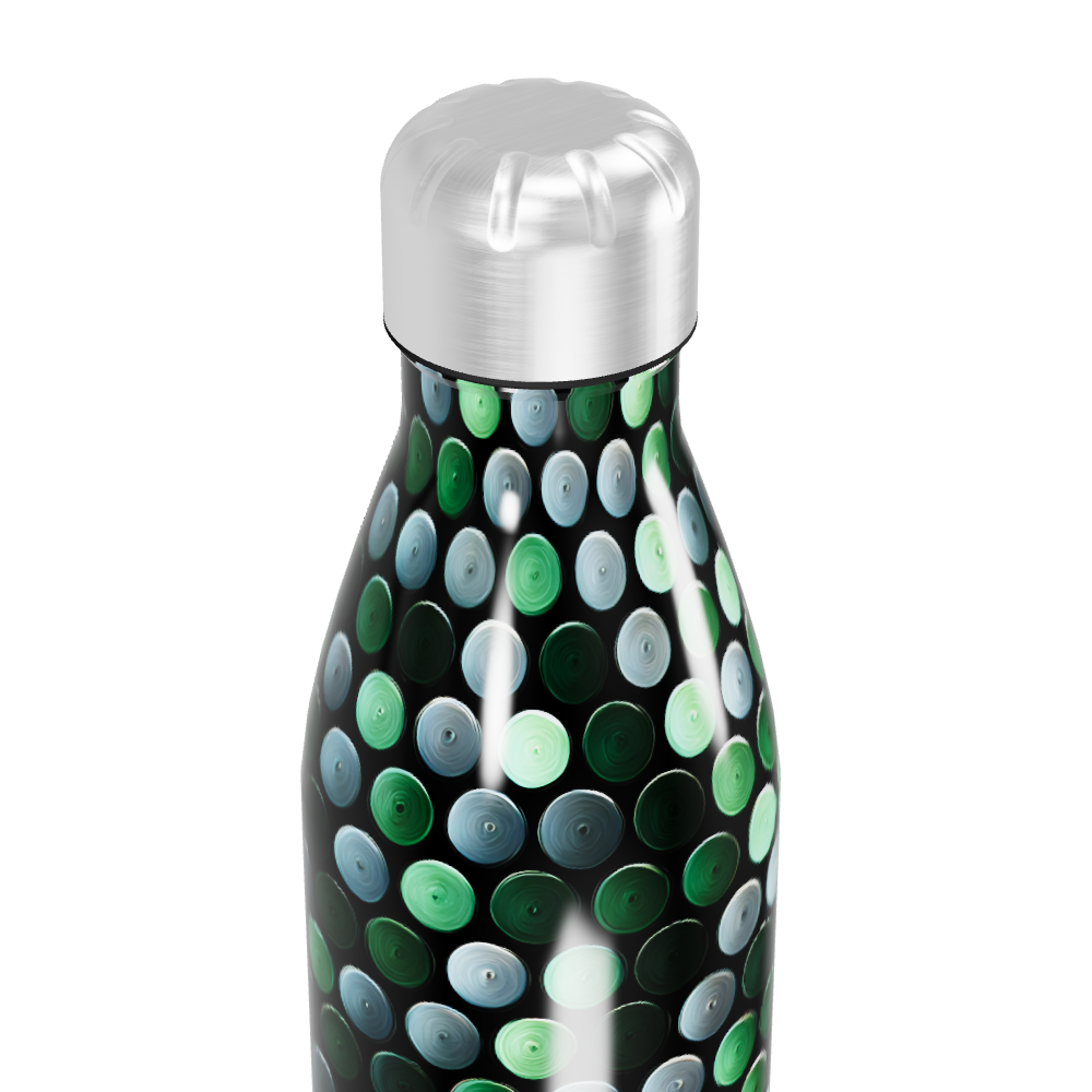 Garrafa Inox - Estampa Pontos Verdes