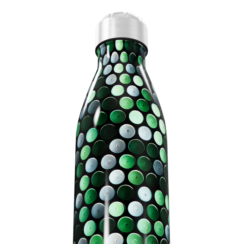 Garrafa Inox - Estampa Pontos Verdes