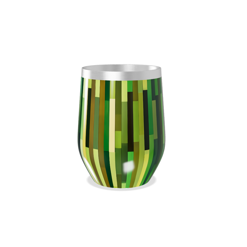 Copo Térmico Slim - Listrado Verde Inox