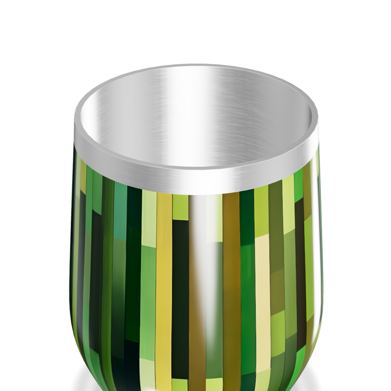 Copo Térmico Slim - Listrado Verde Inox