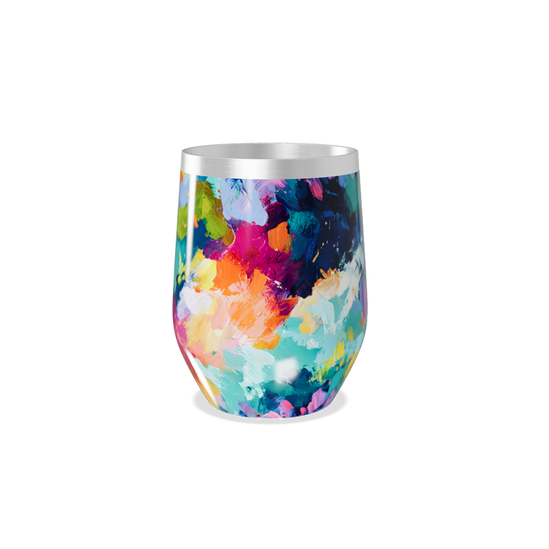 Copo Térmico Slim - Colorido Abstrato Aço Inox