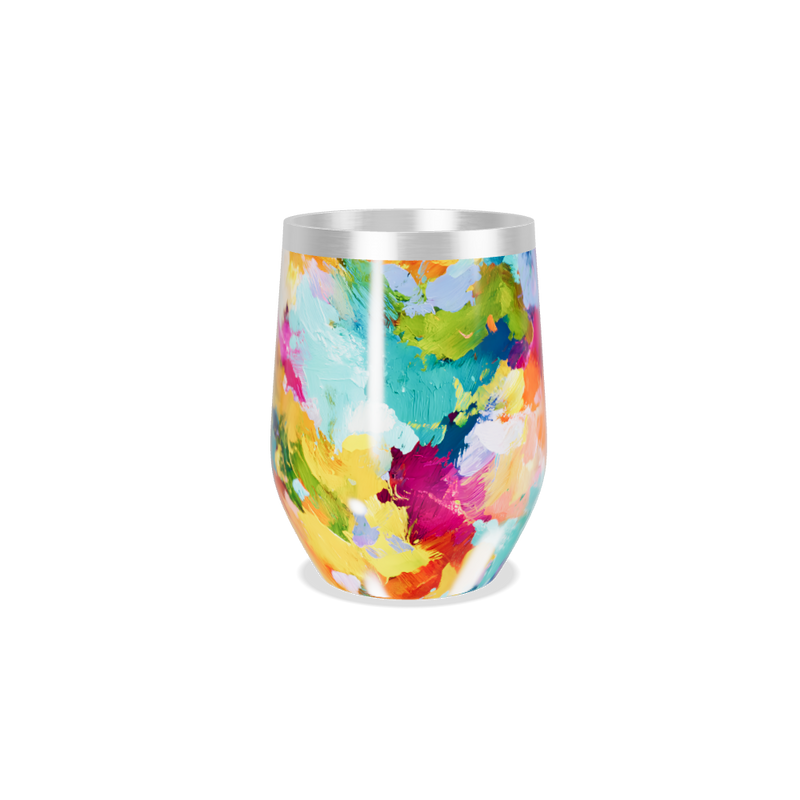 Copo Térmico Slim - Colorido Abstrato Aço Inox