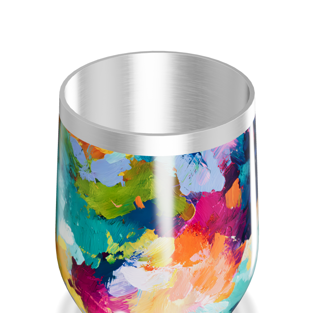 Copo Térmico Slim - Colorido Abstrato Aço Inox