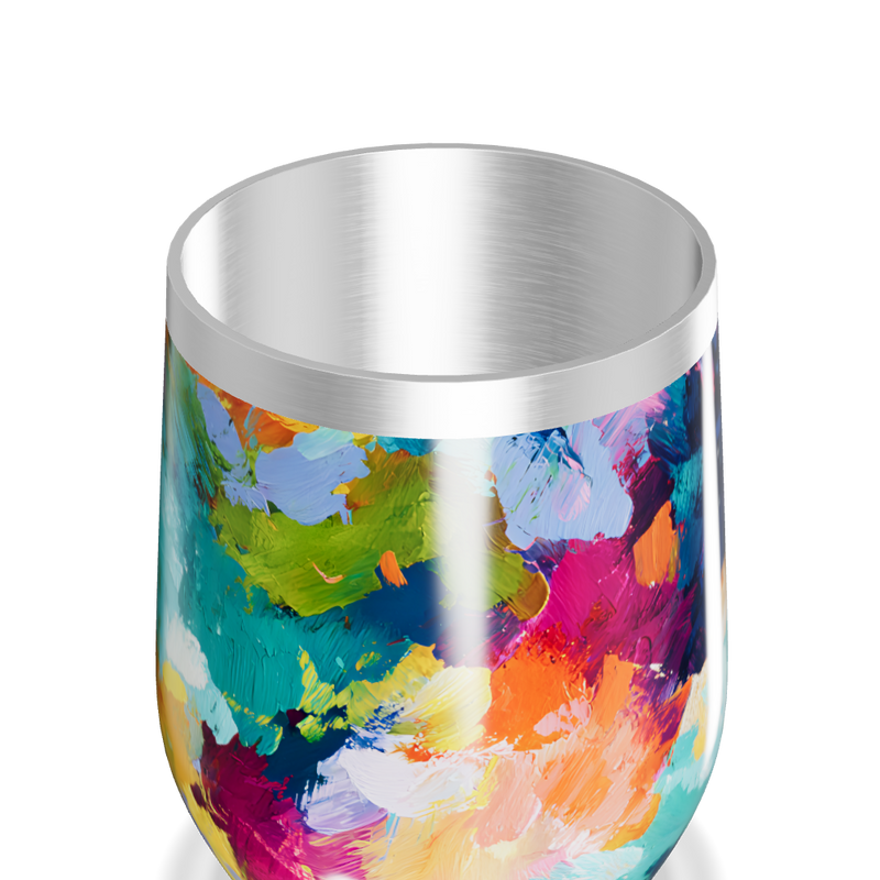 Copo Térmico Slim - Colorido Abstrato Aço Inox