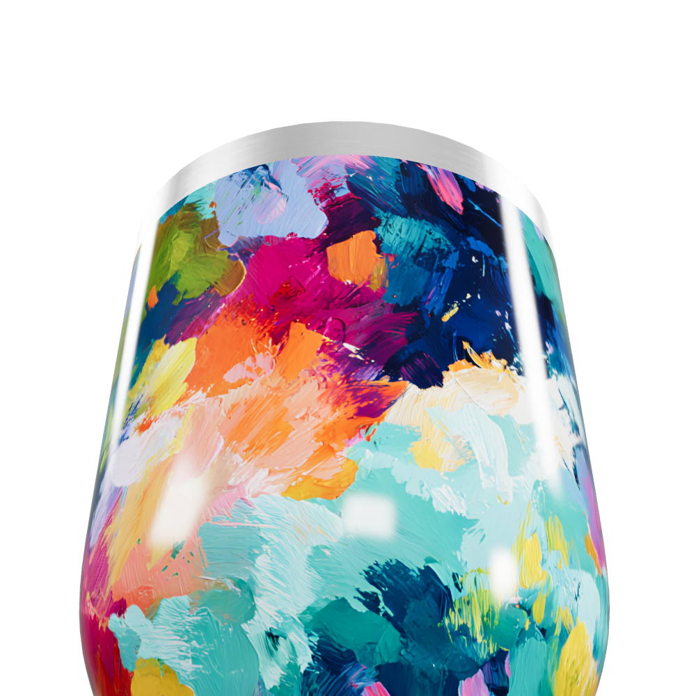 Copo Térmico Slim - Colorido Abstrato Aço Inox