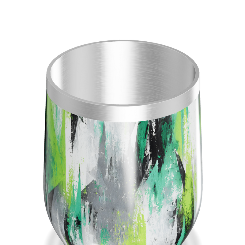 Copo Térmico Slim - Verde Abstrato Inox