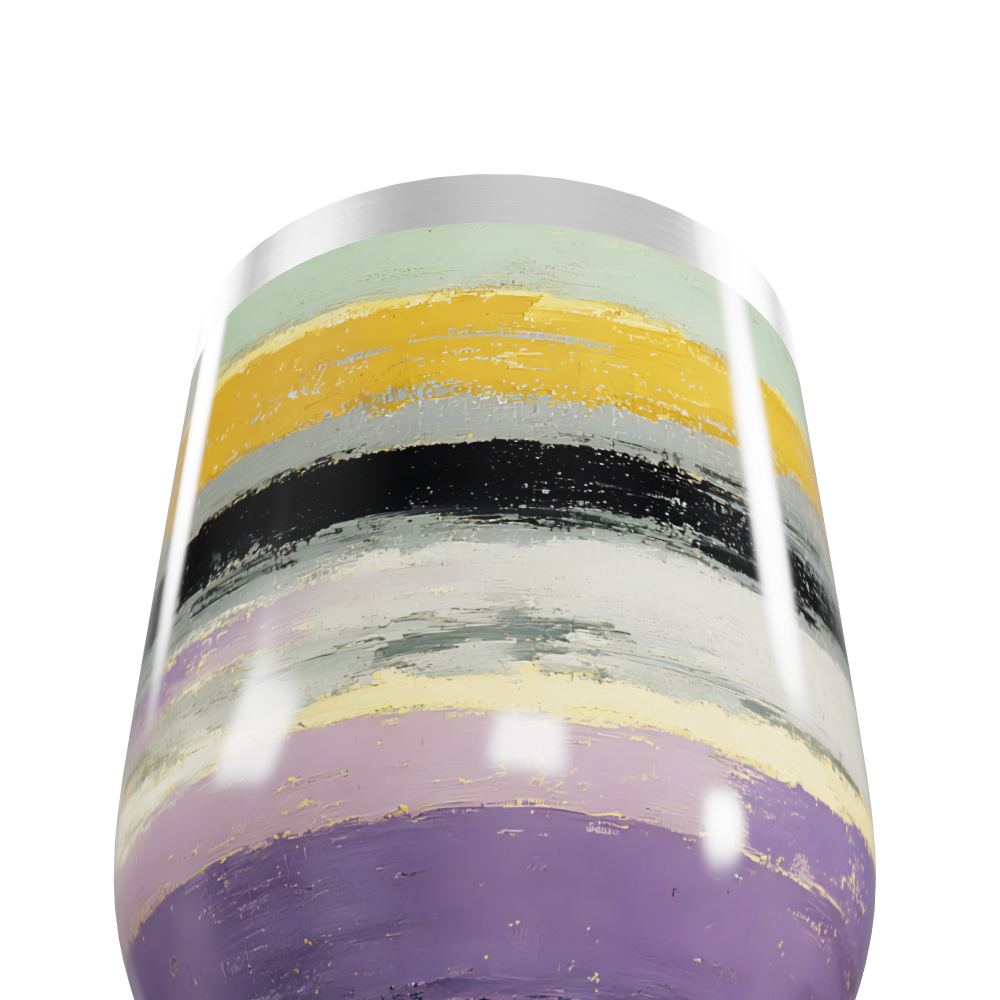 Copo Térmico Slim - Listras Multicoloridas Inox