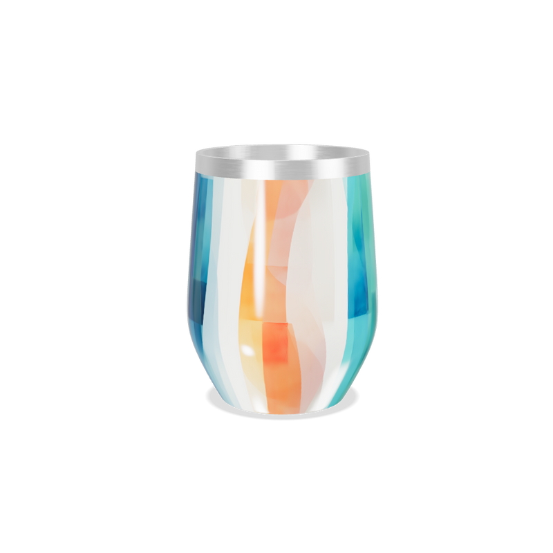 Copo Térmico Slim - Azul com Estampa Geométrica