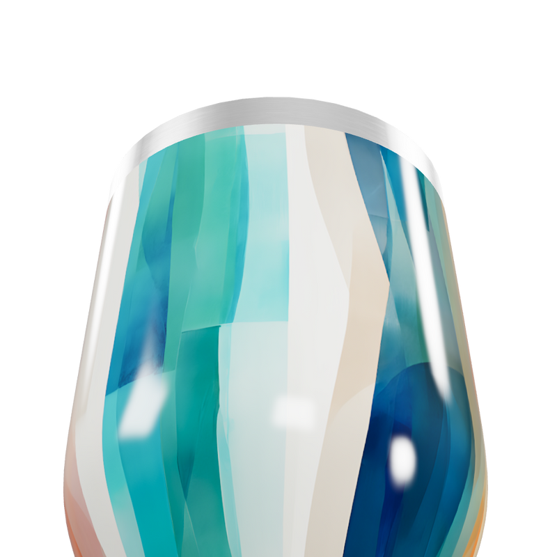 Copo Térmico Slim - Azul com Estampa Geométrica