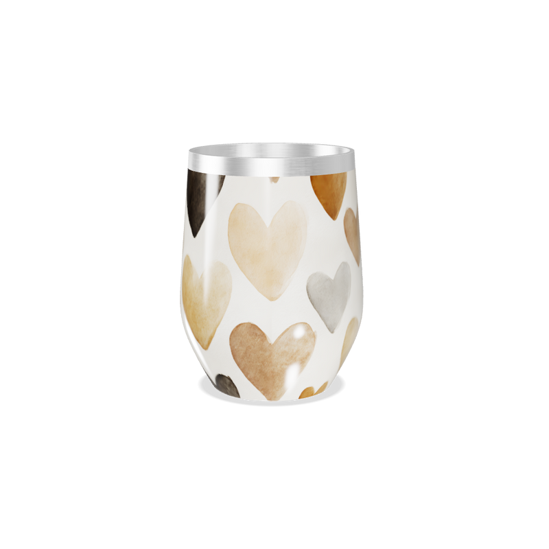 Copo Térmico Slim - Corações Coloridos Aço