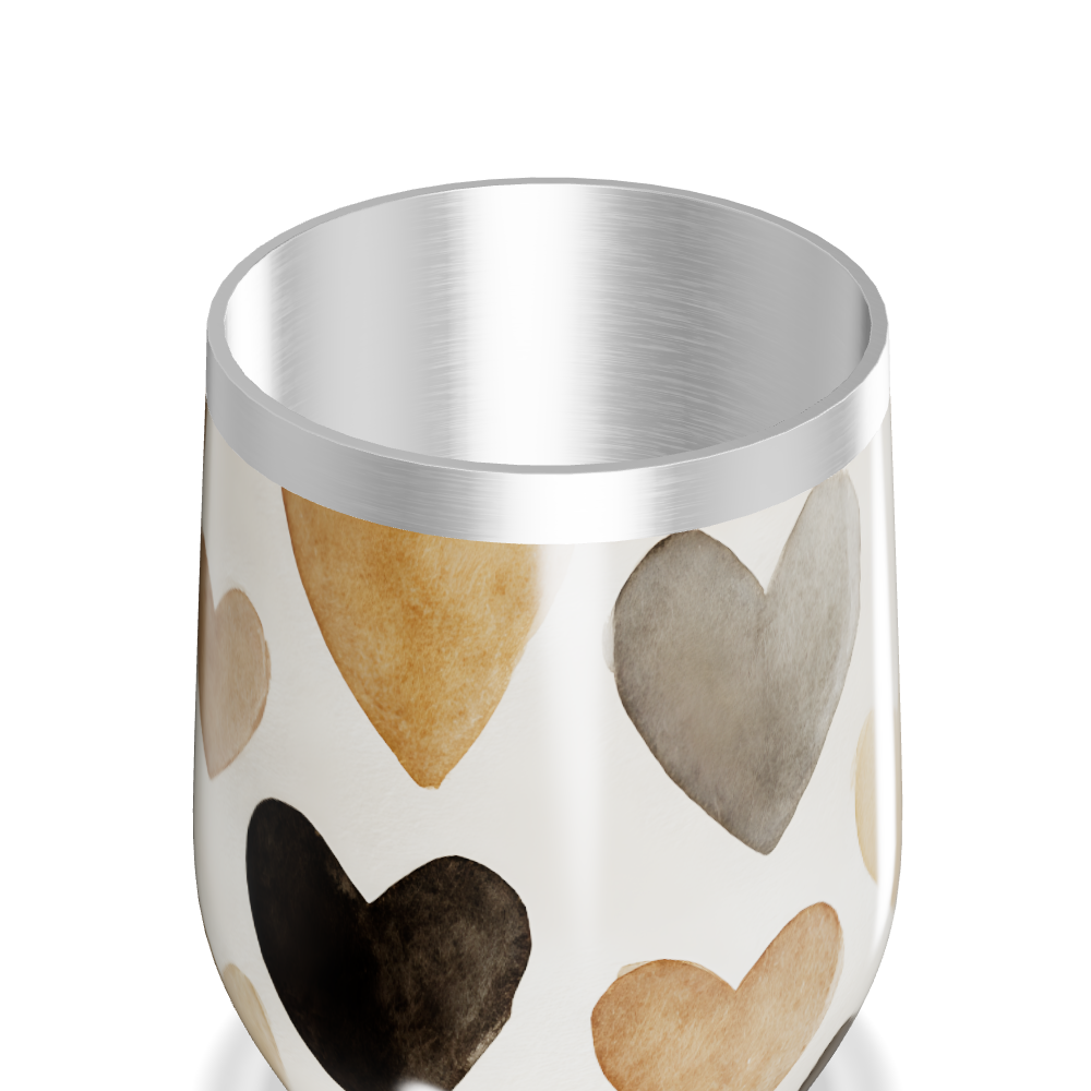 Copo Térmico Slim - Corações Coloridos Aço