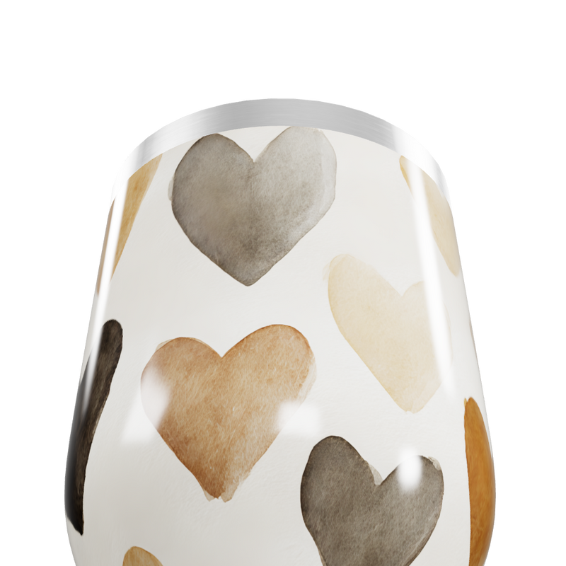 Copo Térmico Slim - Corações Coloridos Aço