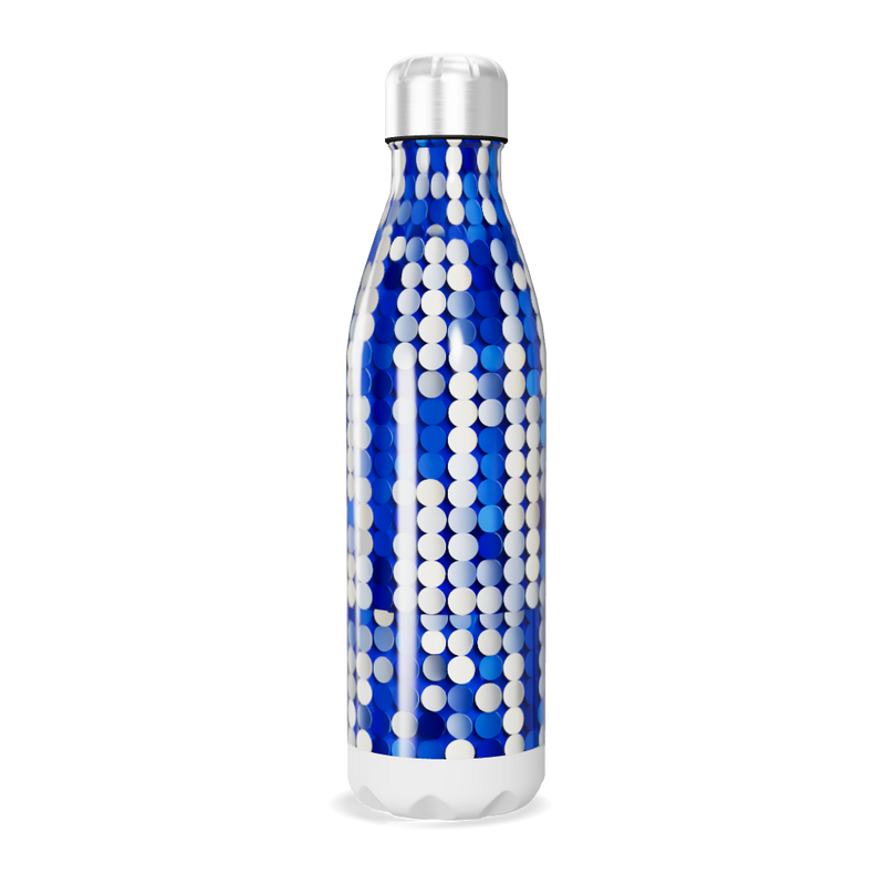 Garrafa Inox Azul - Estampa Bolinhas