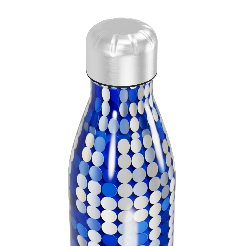 Garrafa Inox Azul - Estampa Bolinhas