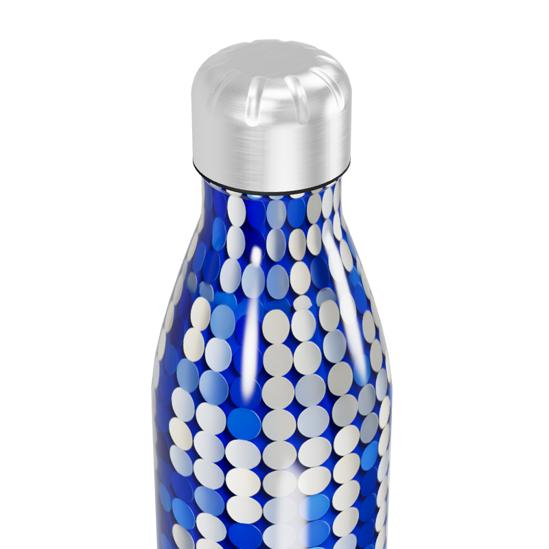Garrafa Inox Azul - Estampa Bolinhas