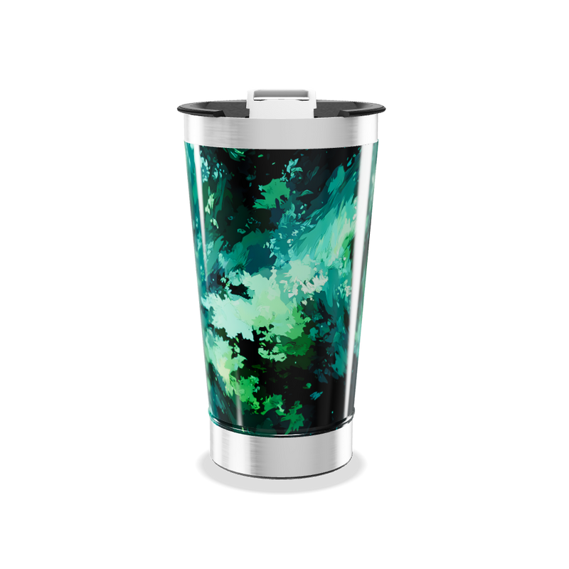Copo Térmico - Estampa Verde Abstrata