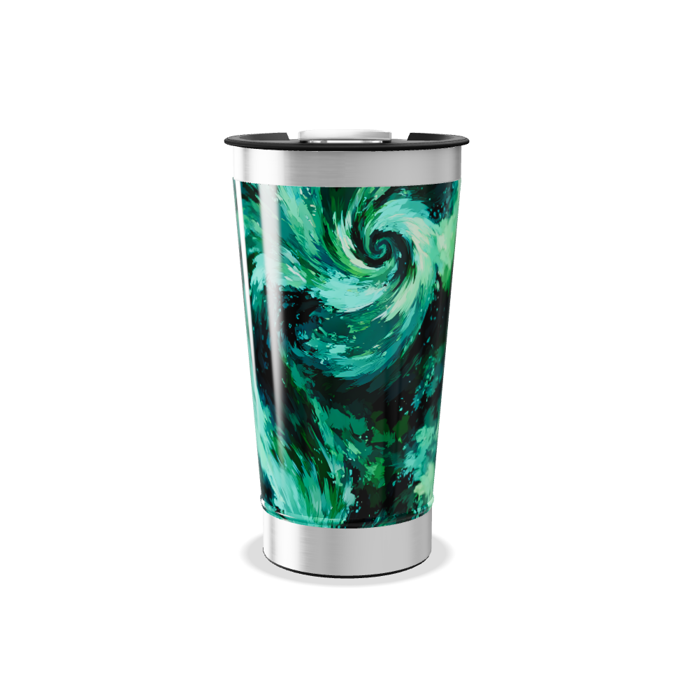 Copo Térmico - Estampa Verde Abstrata