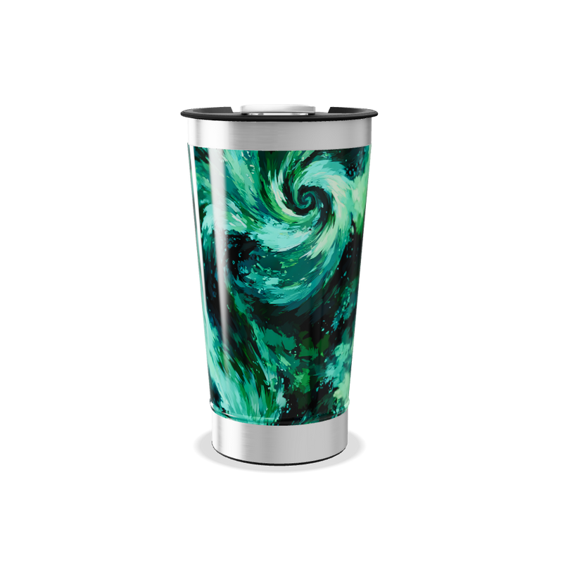 Copo Térmico - Estampa Verde Abstrata