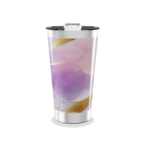 Copo Térmico - Roxo com Detalhes Dourados