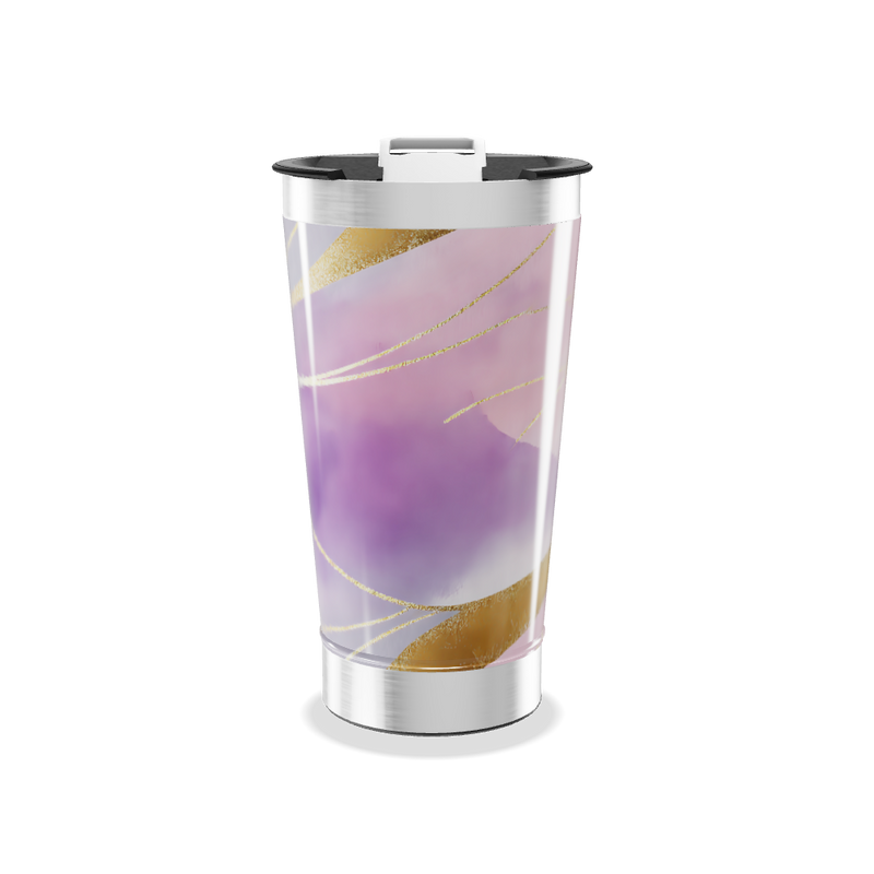 Copo Térmico - Roxo com Detalhes Dourados